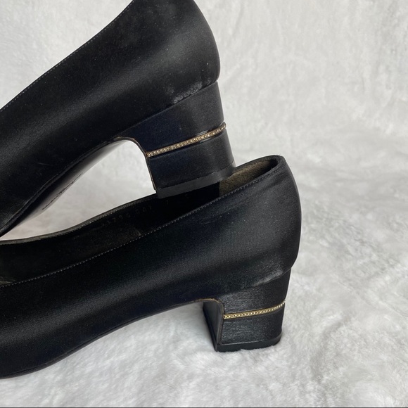 Salvatore Ferragamo Black Shinny Diamond Heels - Picture 6 of 12